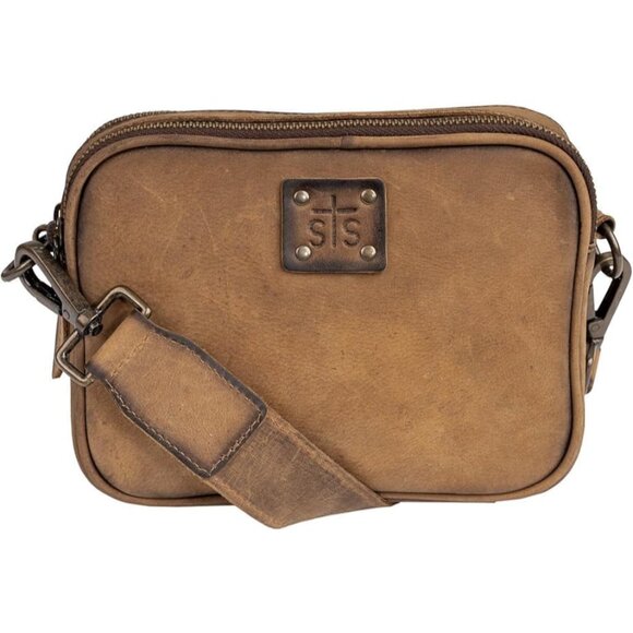 Women’s Leather Crossbody Bag OS with Dual Zips - Picture 3 of 6